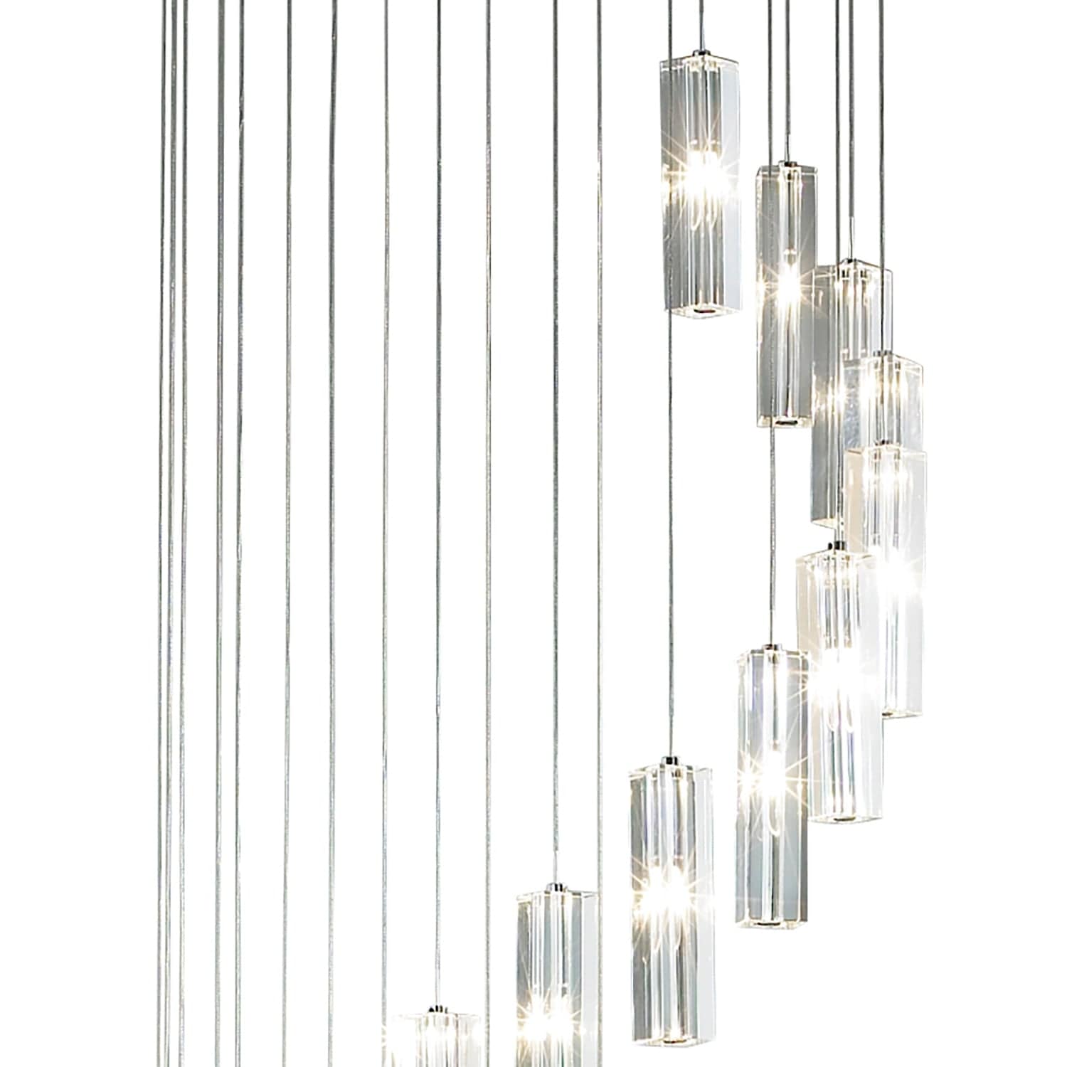 dar lighting Galileo 20 Light Cluster Pendant Polished Chrome Crystal LED - 2M Drop GAL3350-LED