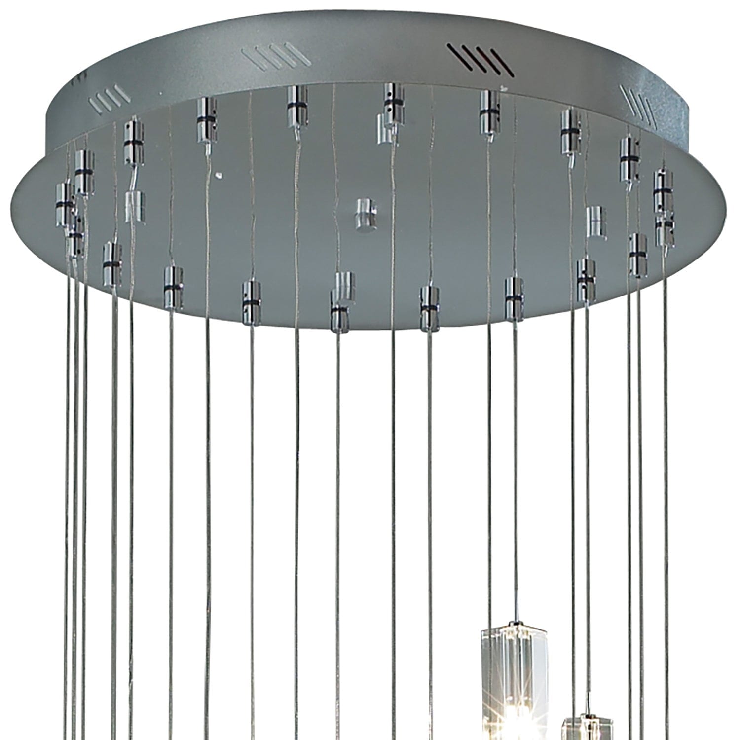 dar lighting Galileo 20 Light Cluster Pendant Polished Chrome Crystal LED - 2M Drop GAL3350-LED