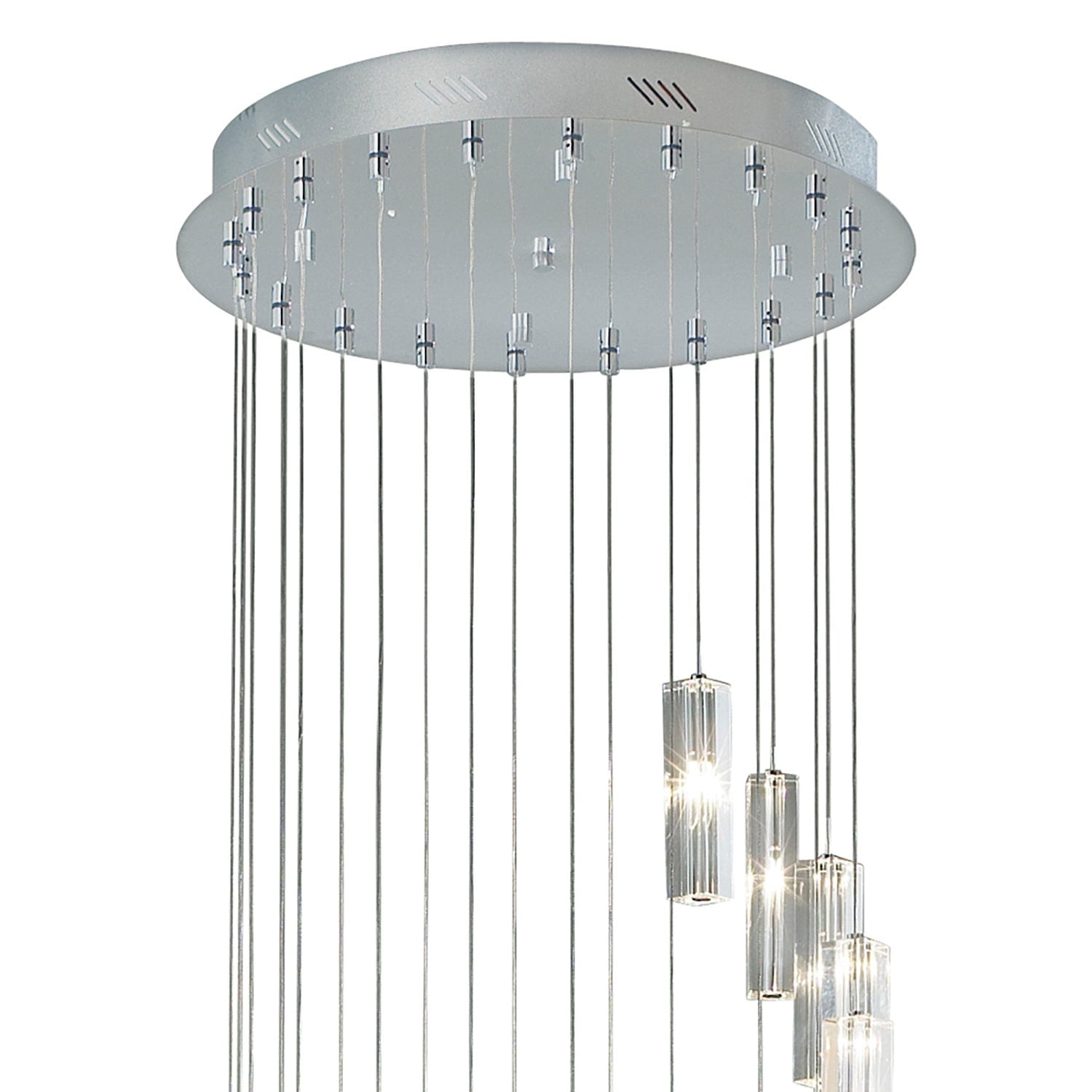 dar lighting Galileo 20 Light Cluster Pendant Polished Chrome Crystal LED - 3M Drop GAL6350-LED