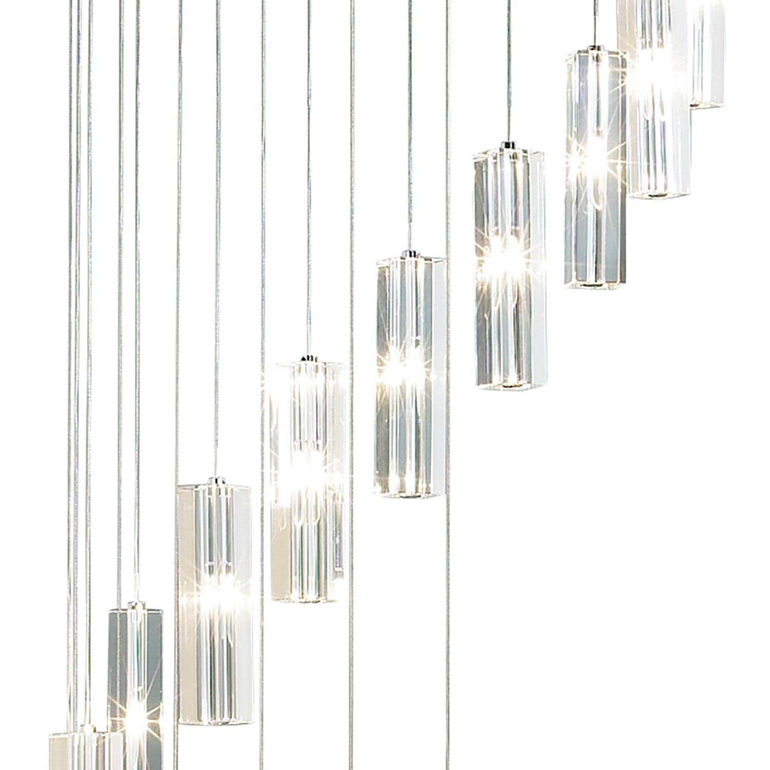 dar lighting Galileo 20 Light Cluster Pendant Polished Chrome Crystal LED - 3M Drop GAL6350-LED