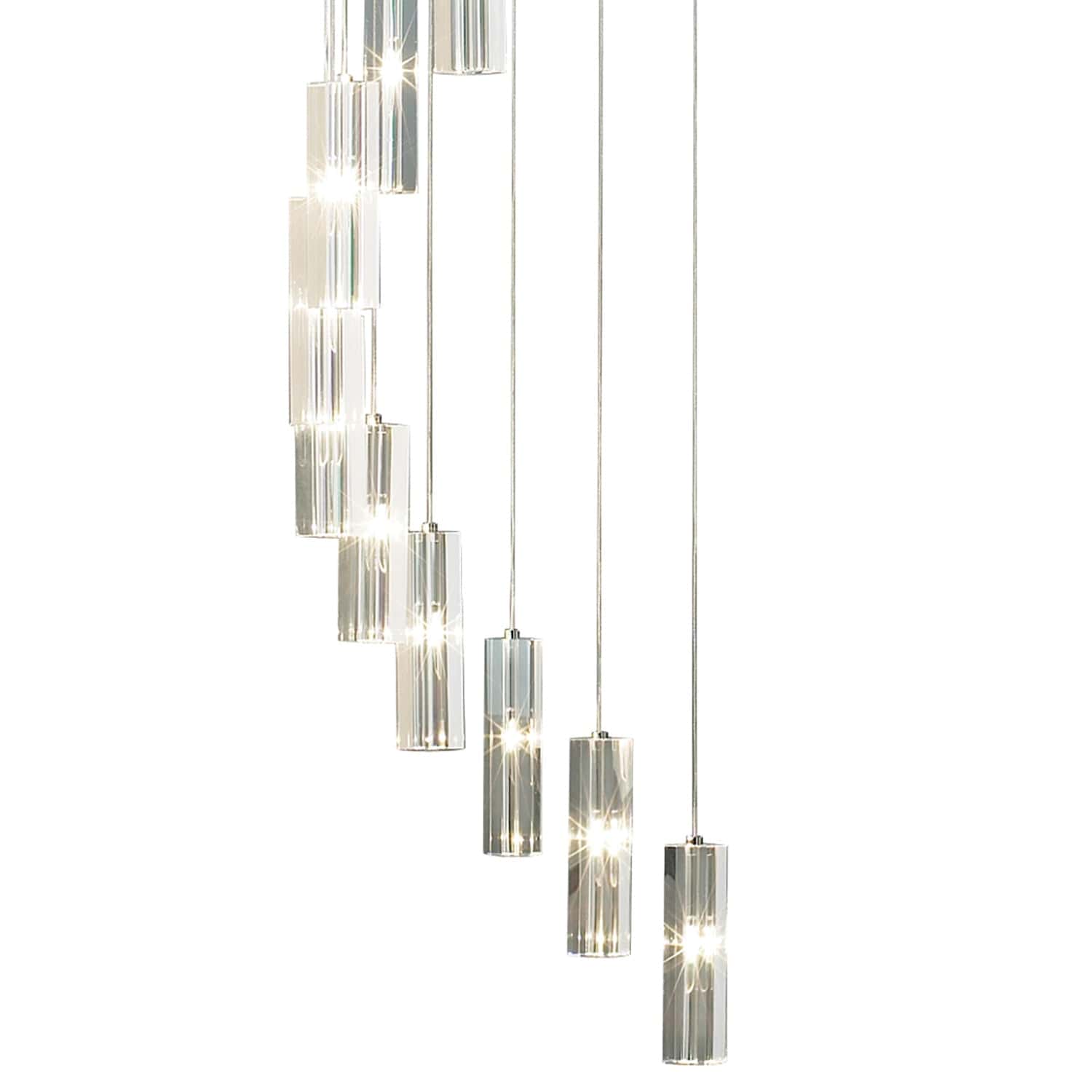 dar lighting Galileo 20 Light Cluster Pendant Polished Chrome Crystal LED - 3M Drop GAL6350-LED