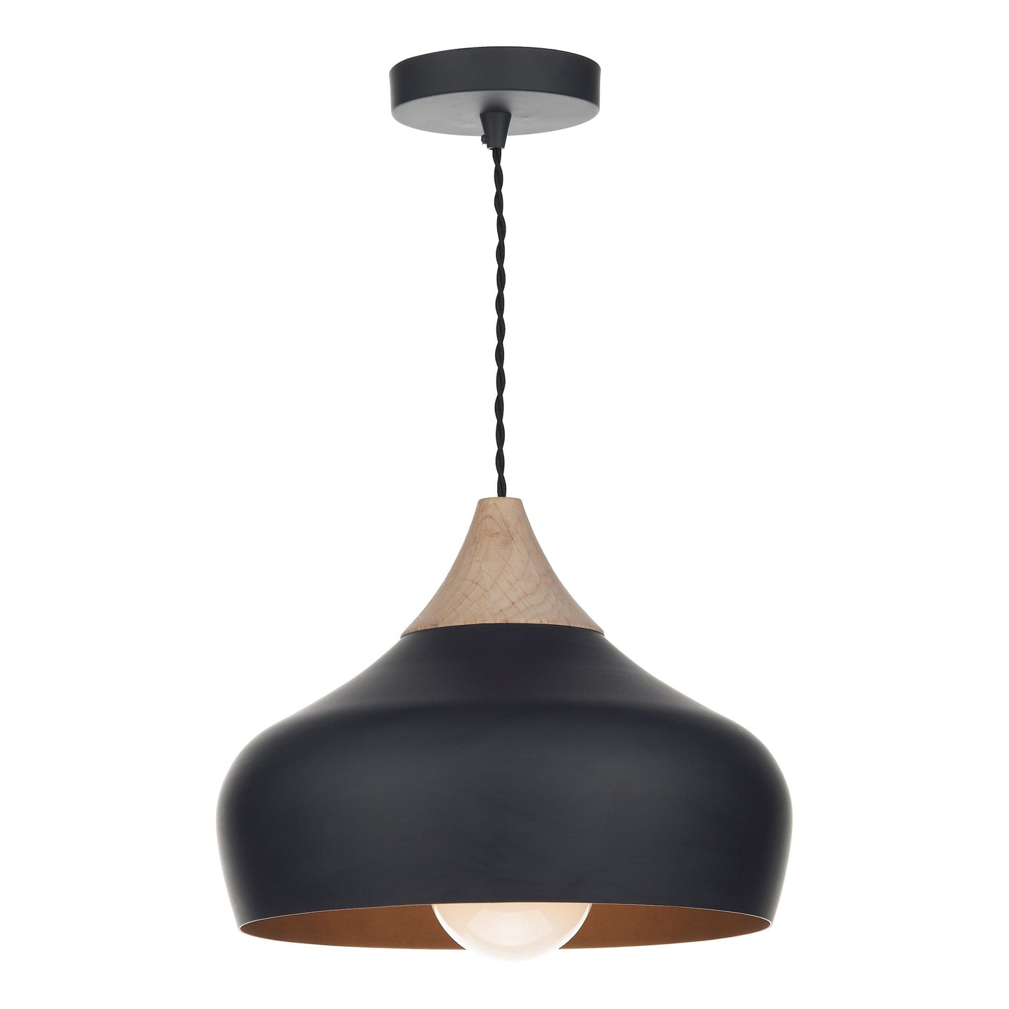 dar lighting Gaucho 1 Light Pendant Black GAU0122