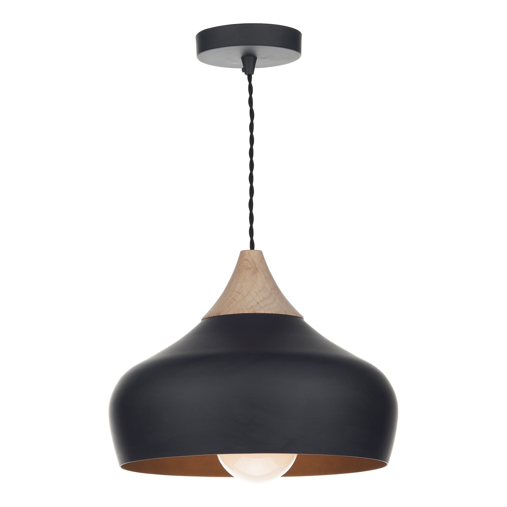 dar lighting Gaucho 1 Light Pendant Black GAU0122