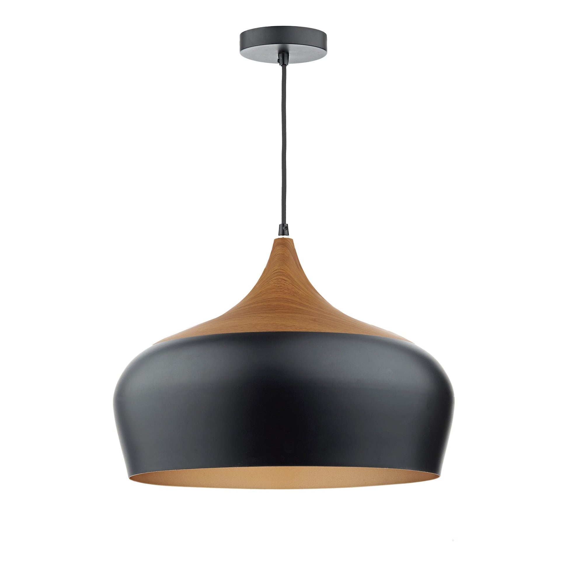 dar lighting Gaucho 1 Light Pendant Black Large GAU8622