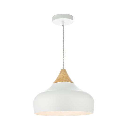 dar lighting Gaucho 1 Light Pendant White GAU0102