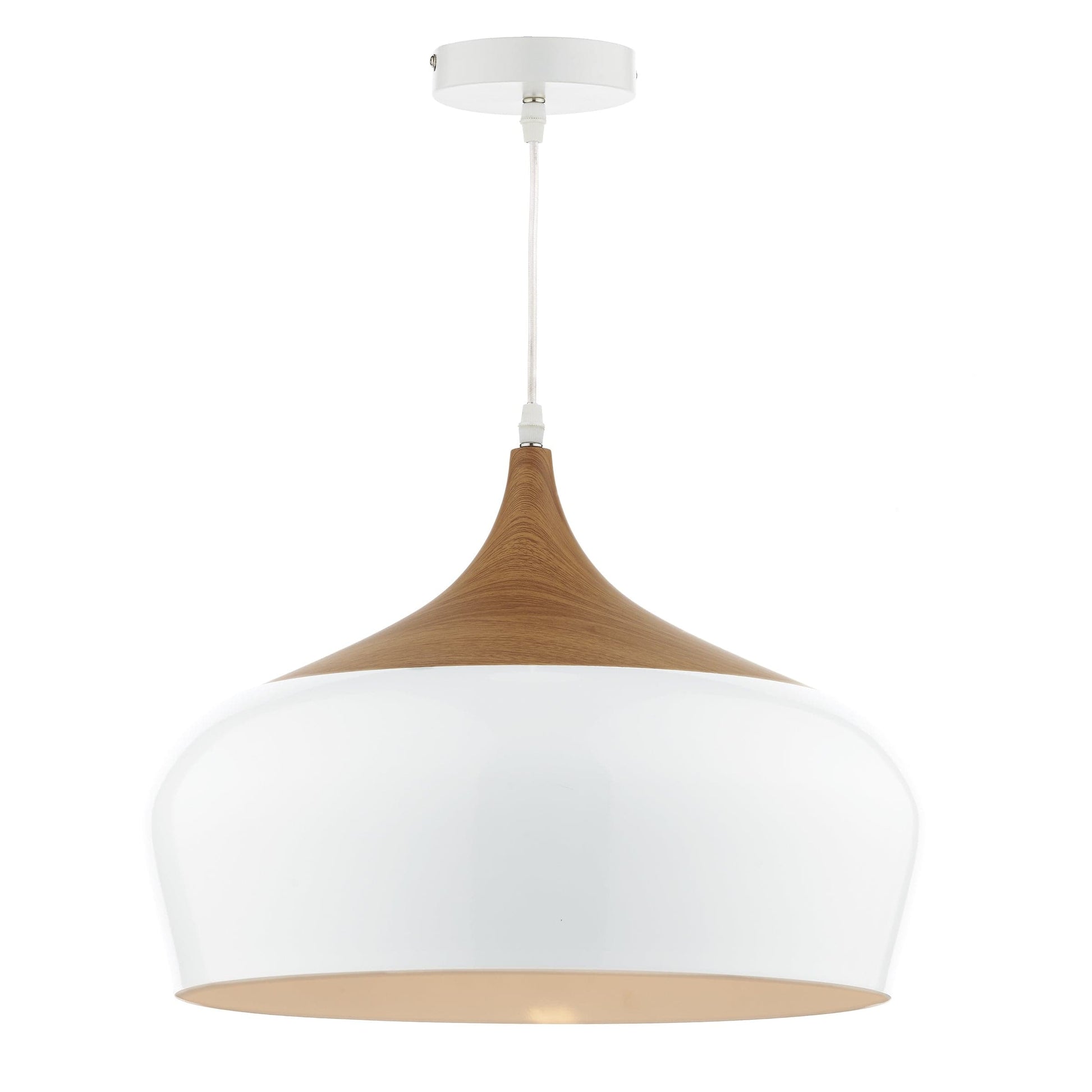 dar lighting Gaucho 1 Light Pendant White Large GAU8602