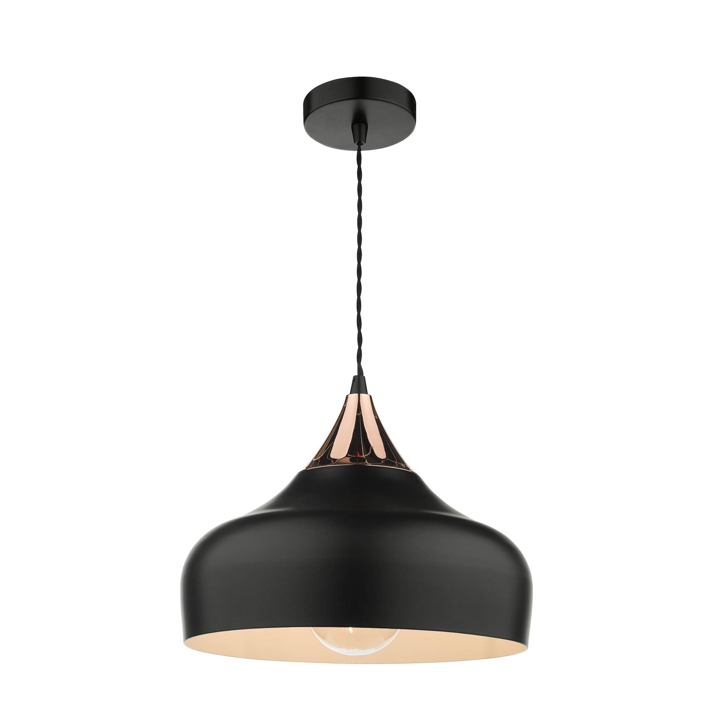 dar lighting Gaucho 1 Light Single Pendant Black And Copper GAU0164