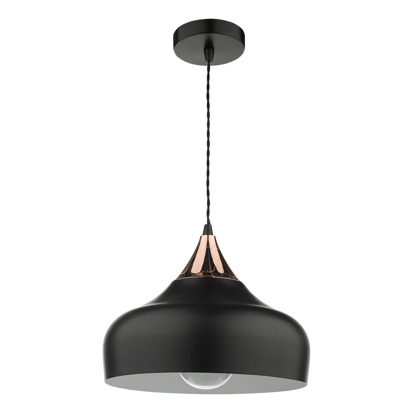 dar lighting Gaucho 1 Light Single Pendant Black And Copper GAU0164