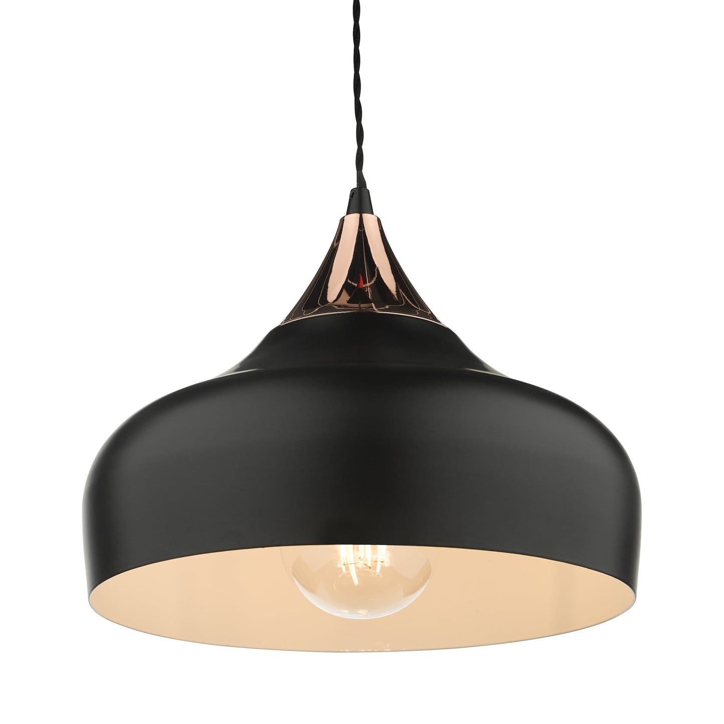 dar lighting Gaucho 1 Light Single Pendant Black And Copper GAU0164