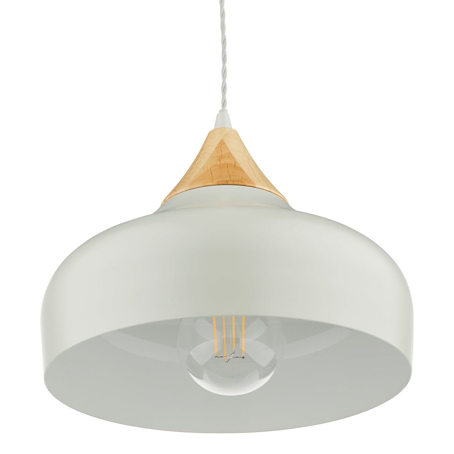 dar lighting Gaucho 1 Light Single Pendant Grey And Wood GAU0139