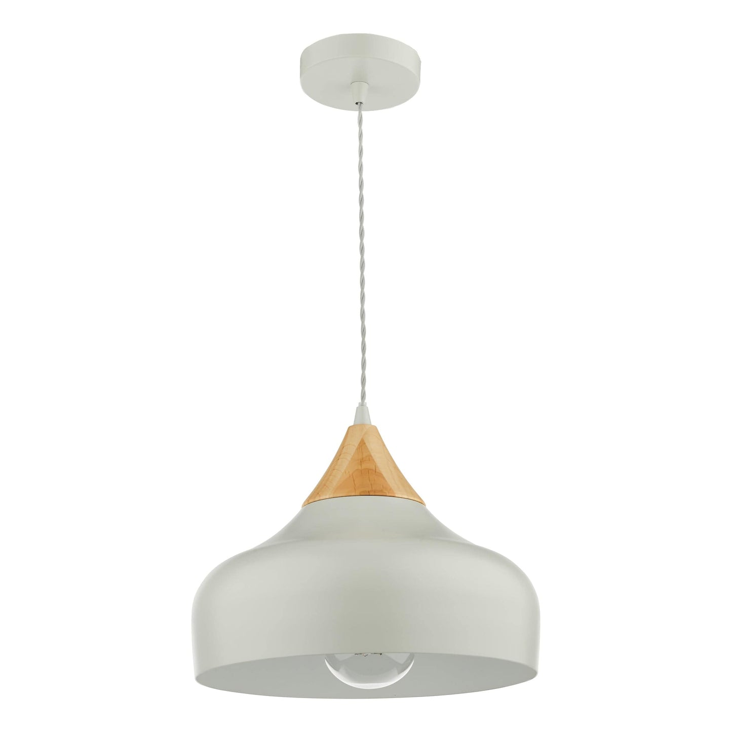 dar lighting Gaucho 1 Light Single Pendant Grey And Wood GAU0139