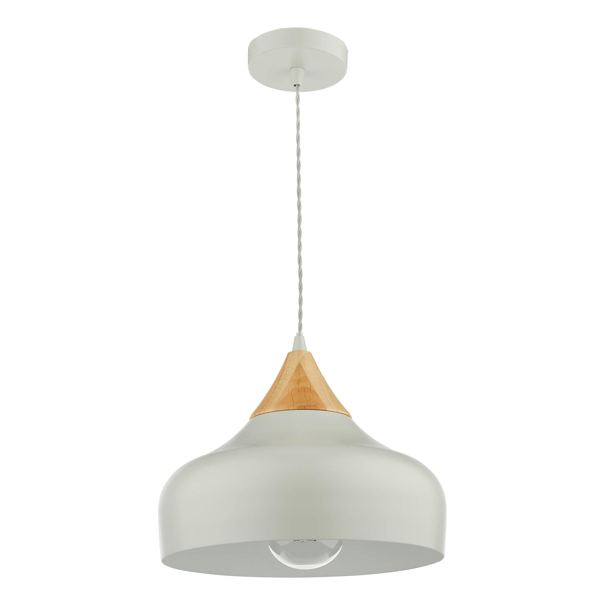 dar lighting Gaucho 1 Light Single Pendant Grey And Wood GAU0139