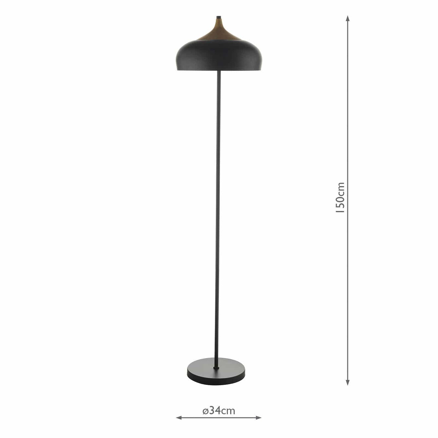 dar lighting Gaucho 2 Light Floor Lamp Black GAU4922