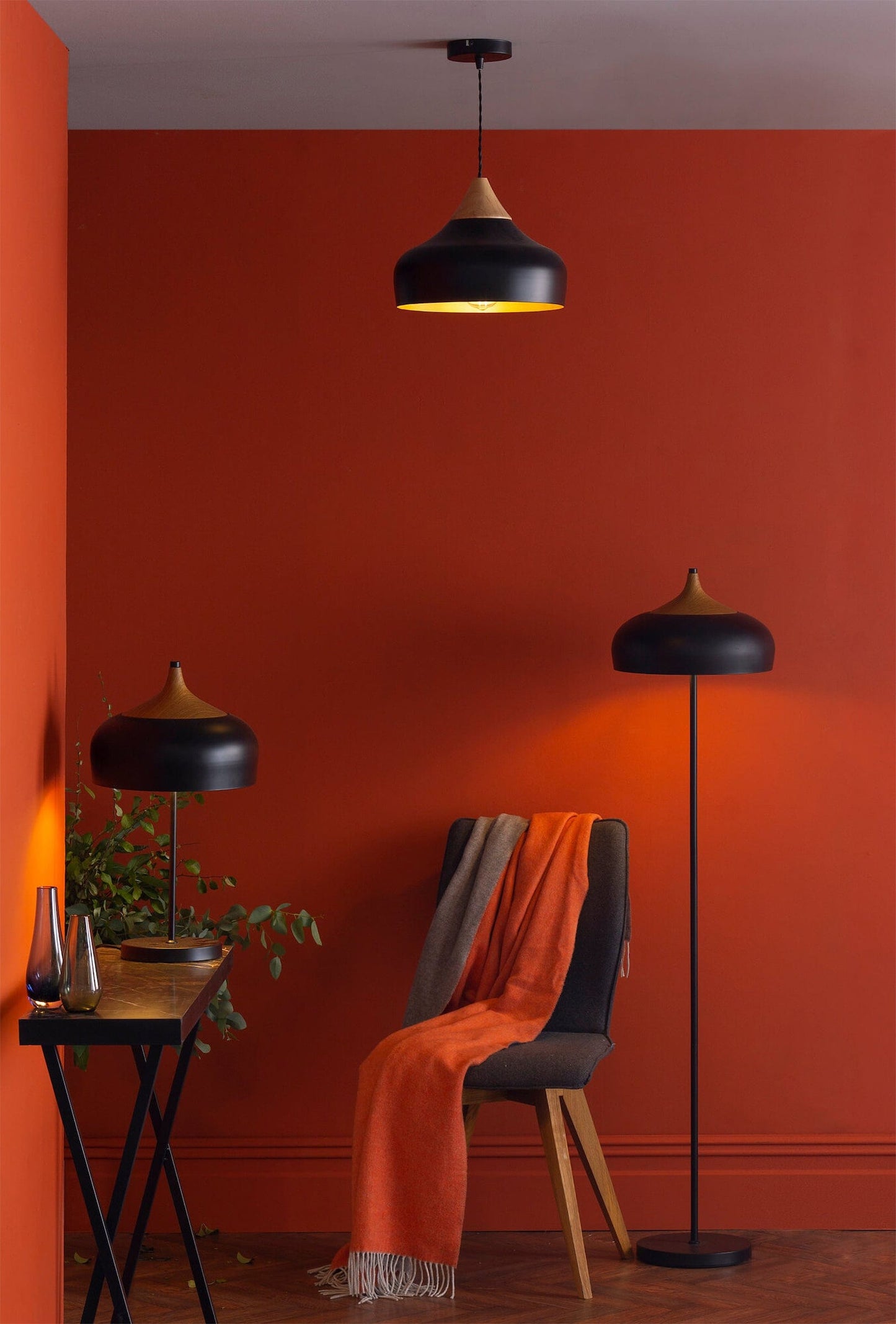 dar lighting Gaucho 2 Light Floor Lamp Black GAU4922
