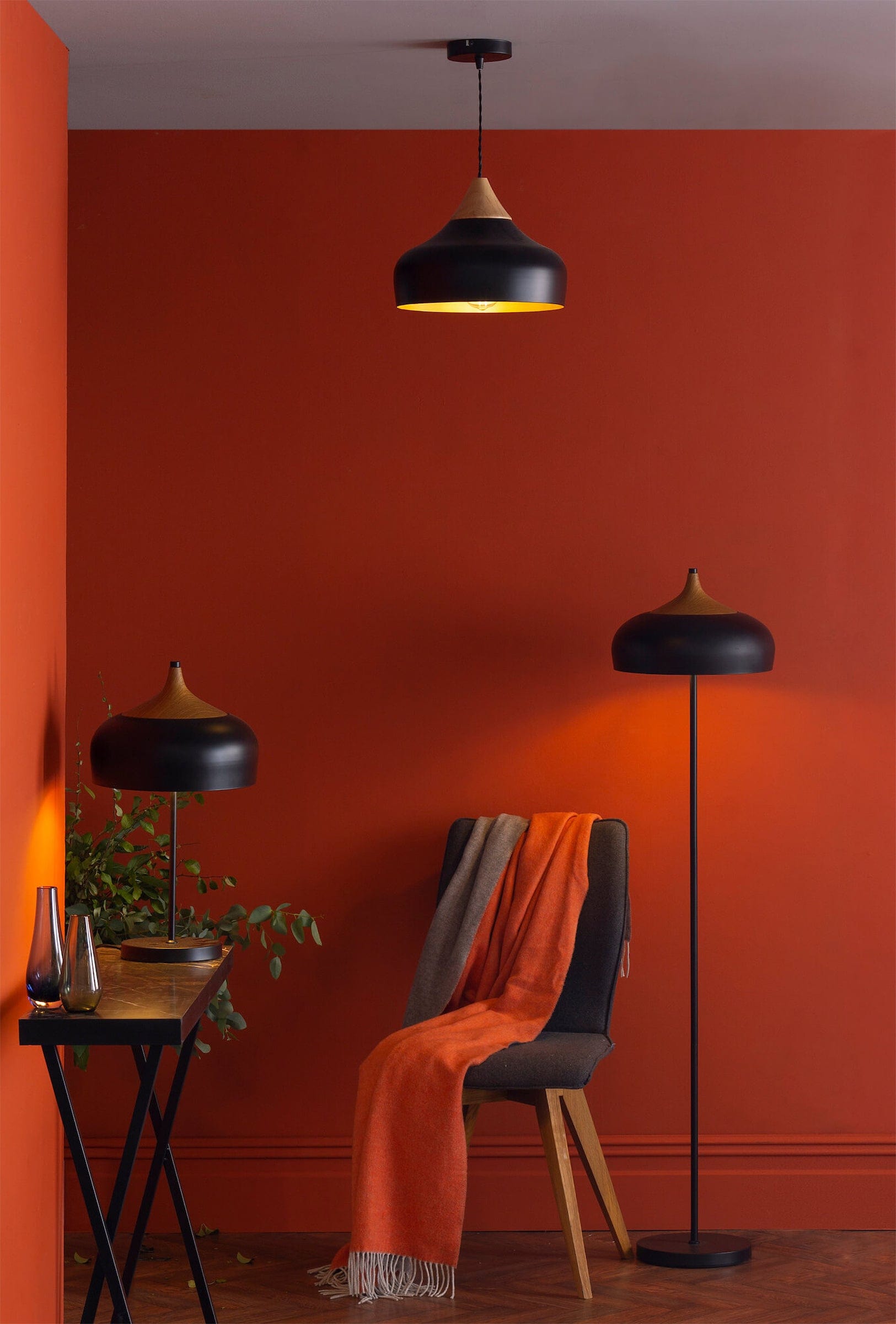 dar lighting Gaucho 2 Light Floor Lamp Black GAU4922