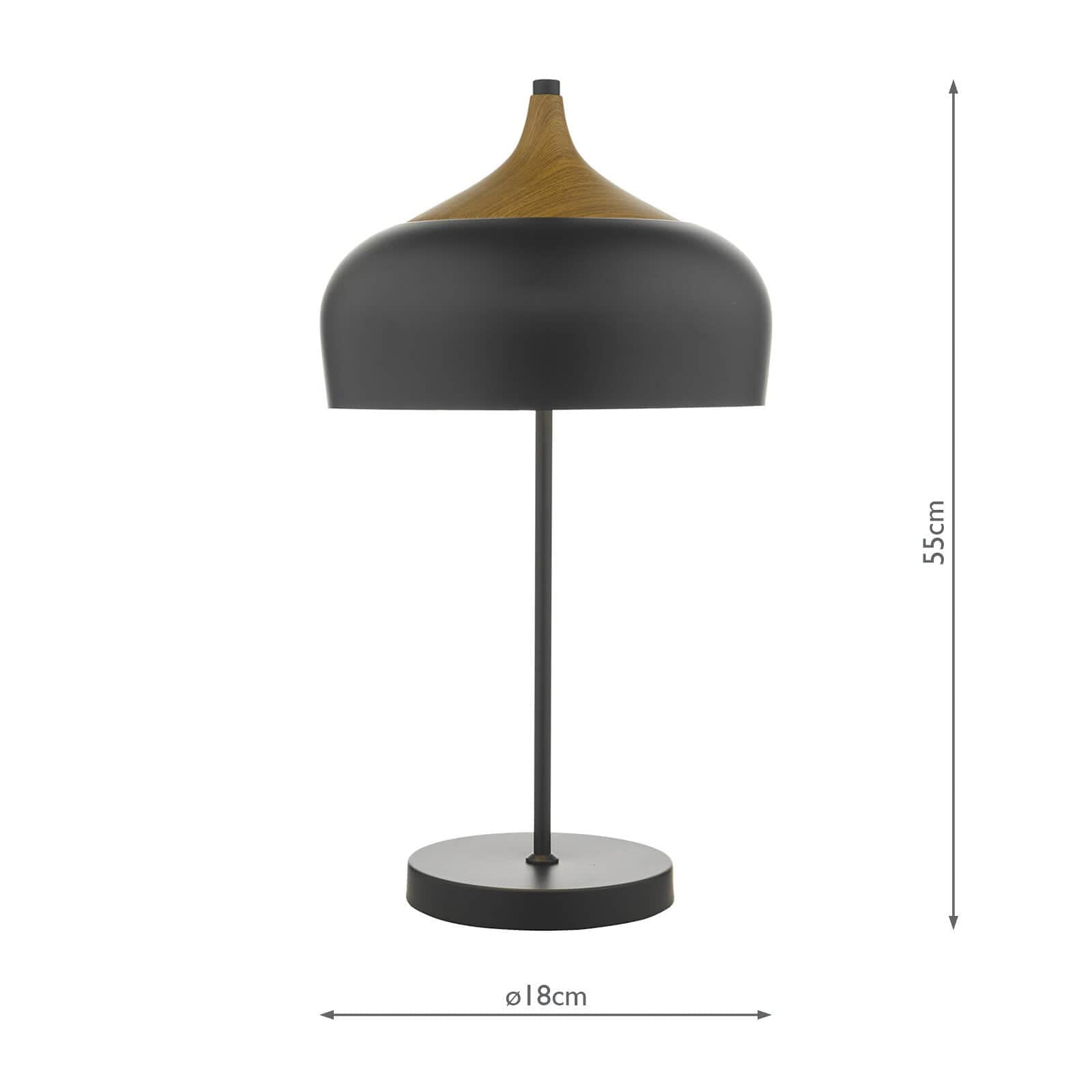 dar lighting Gaucho 2 Light Table Lamp Black GAU4222