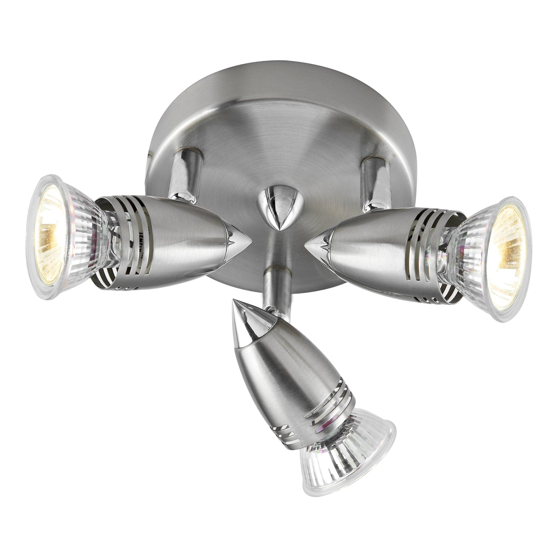 dar lighting Gemini 3 Light Plate Spotlight Satin Chrome (Multipack) GEM7646