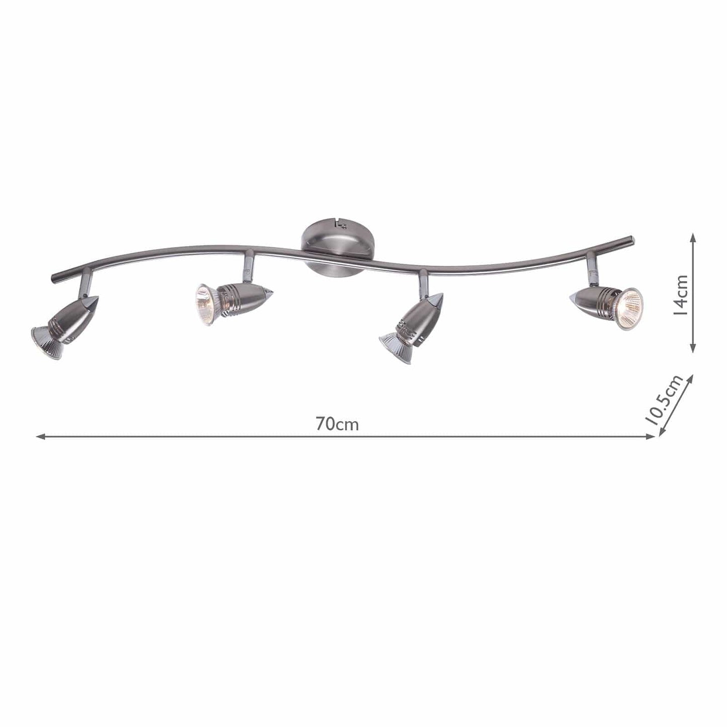 dar lighting Gemini 4 Light Bar Spotlight Satin Chrome (Multipack) GEM8446