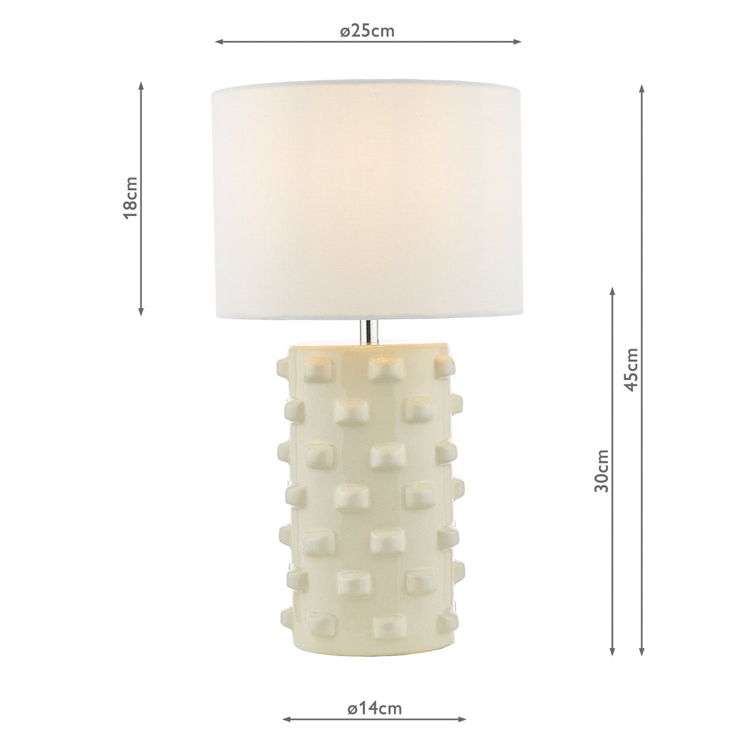 dar lighting Georgina Table Lamp White With Shade GEO422