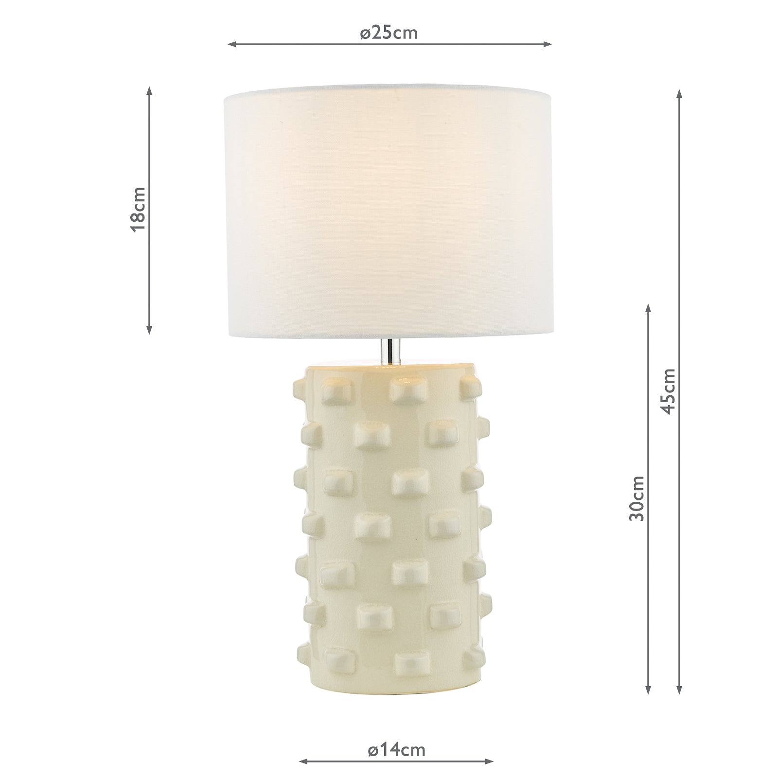 dar lighting Georgina Table Lamp White With Shade GEO422