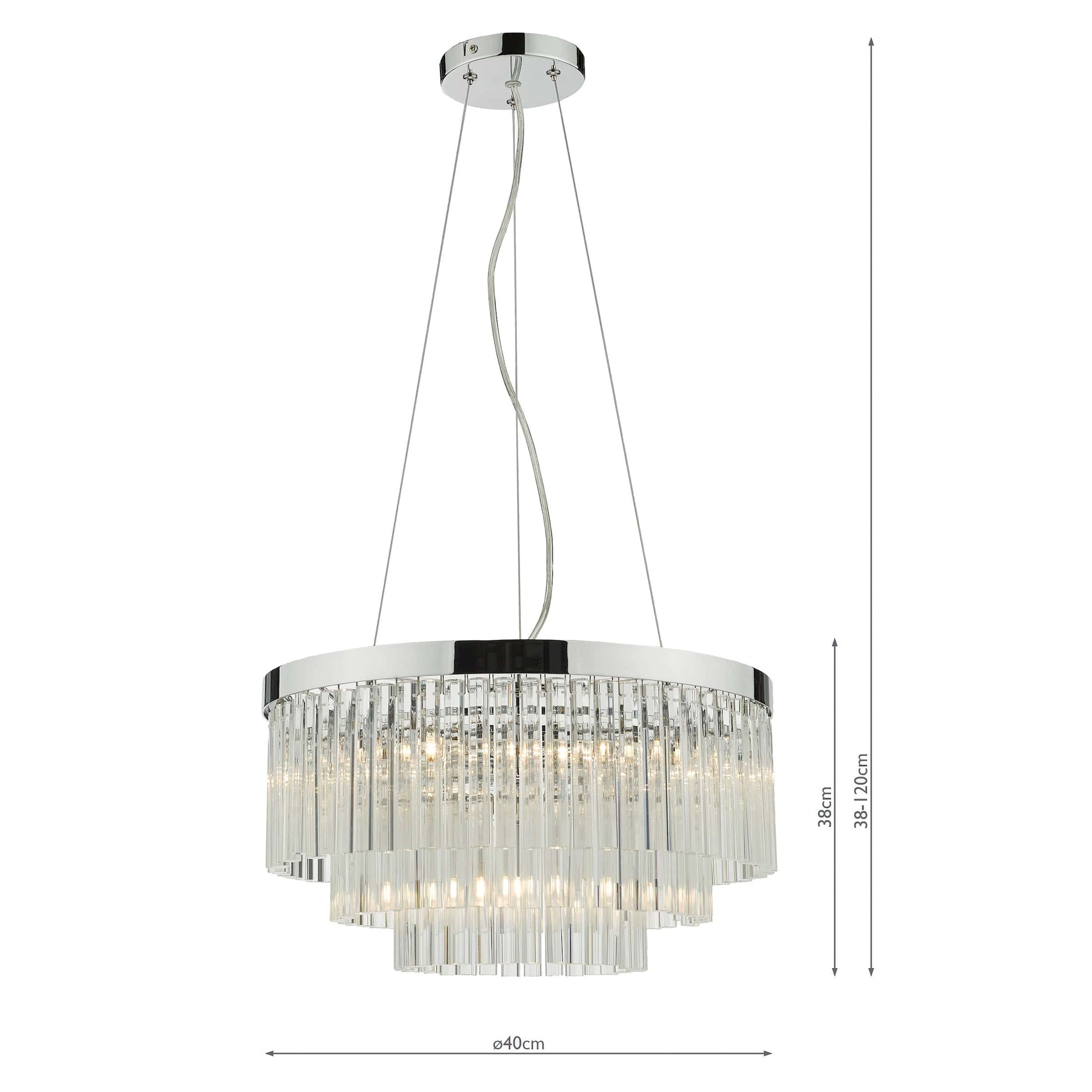 dar lighting Giovana 5 Light Pendant Polished Chrome Clear Glass GIO0508