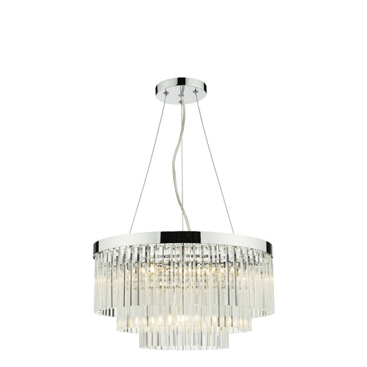 dar lighting Giovana 5 Light Pendant Polished Chrome Clear Glass GIO0508