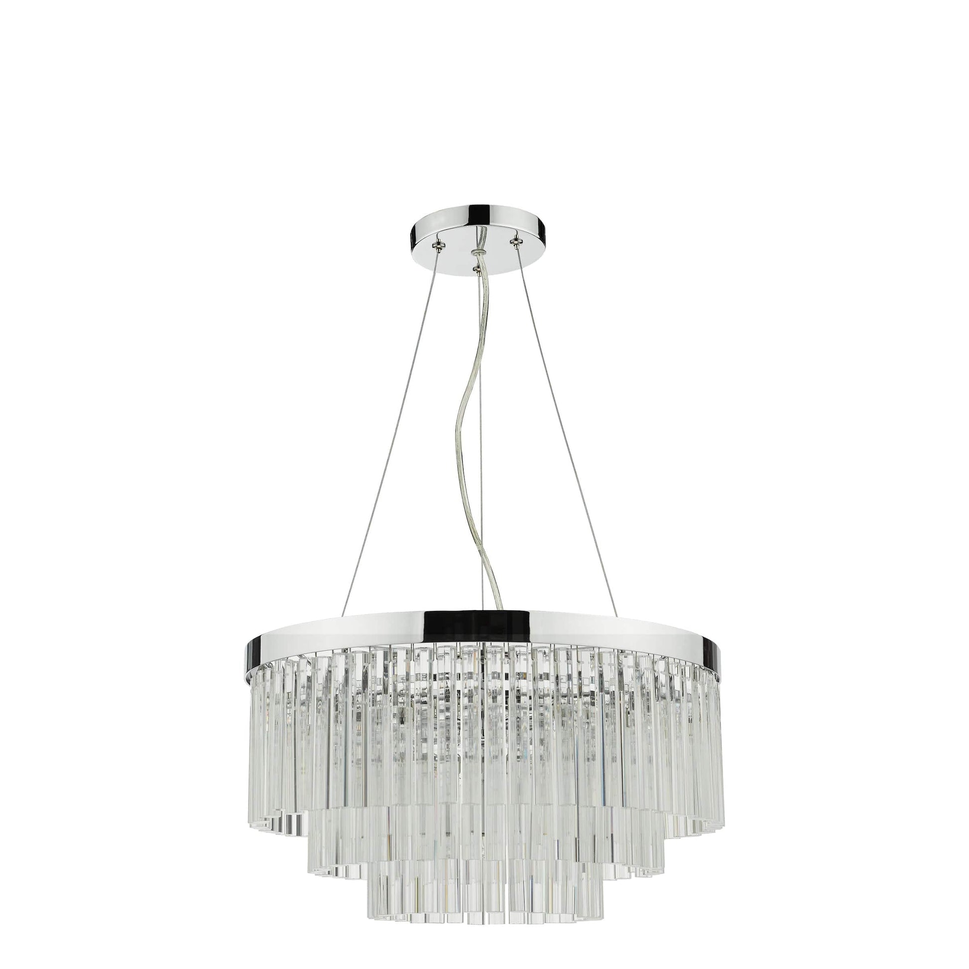 dar lighting Giovana 5 Light Pendant Polished Chrome Clear Glass GIO0508