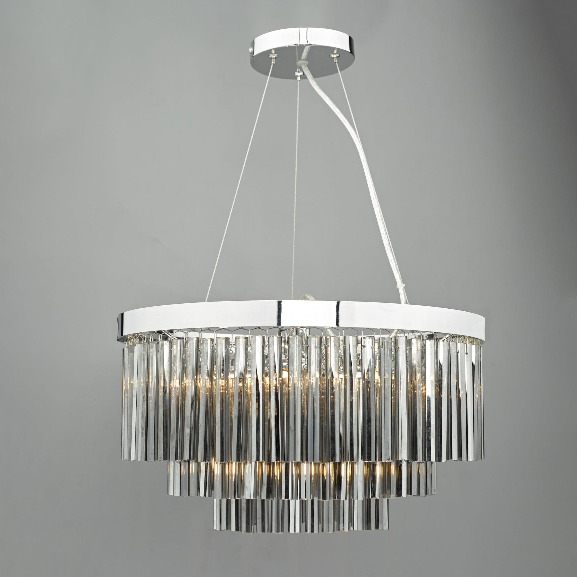 dar lighting Giovana 5 Light Pendant Polished Chrome & Smoked Glass GIO0510