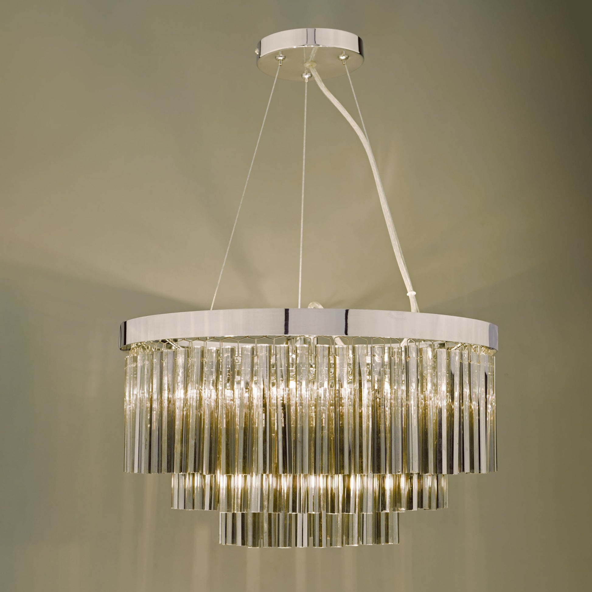 dar lighting Giovana 5 Light Pendant Polished Chrome & Smoked Glass GIO0510