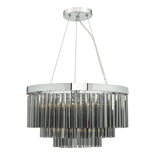 dar lighting Giovana 5 Light Pendant Polished Chrome & Smoked Glass GIO0510