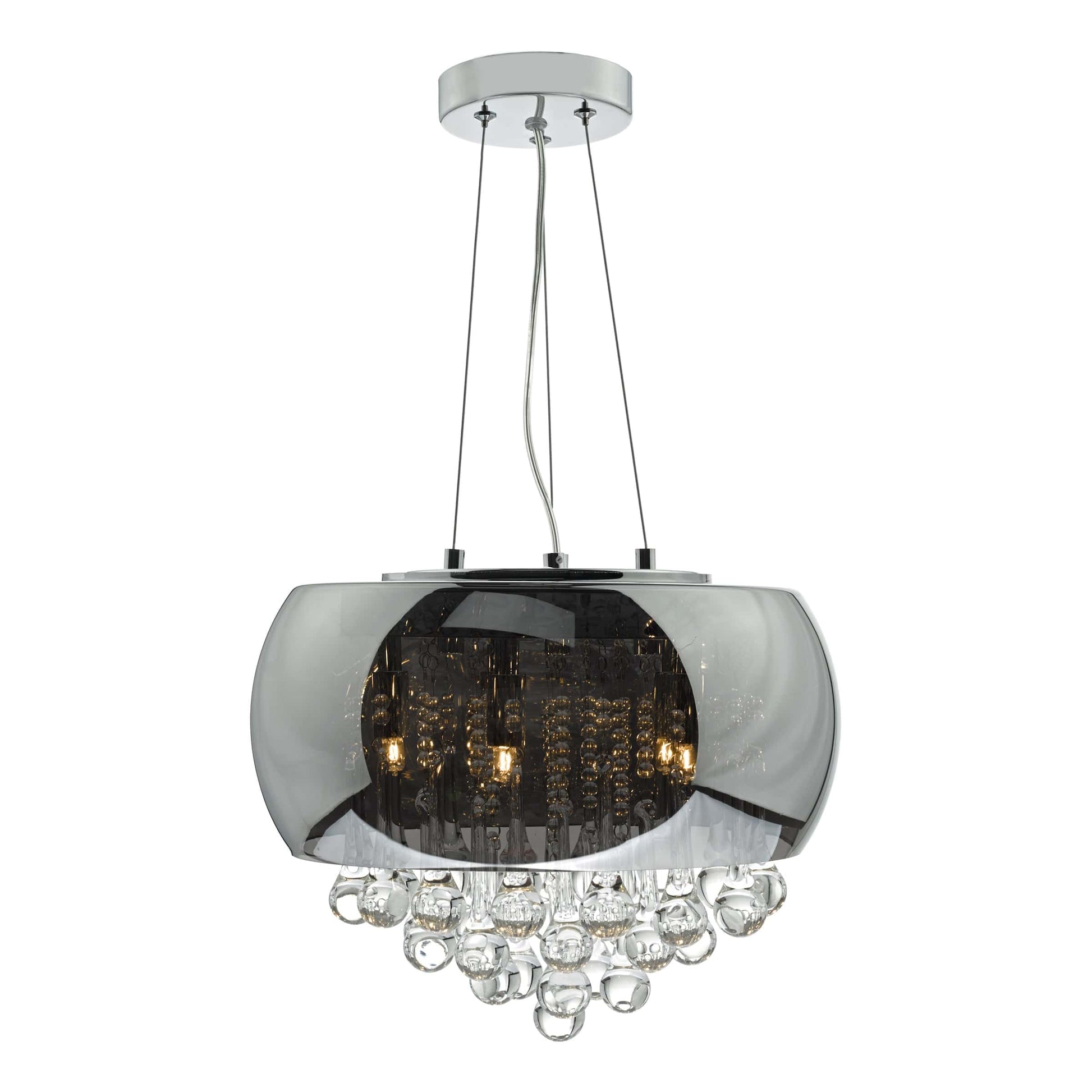 dar lighting Giselle 5 Light Pendant Smoked & Clear Glass GIS0510