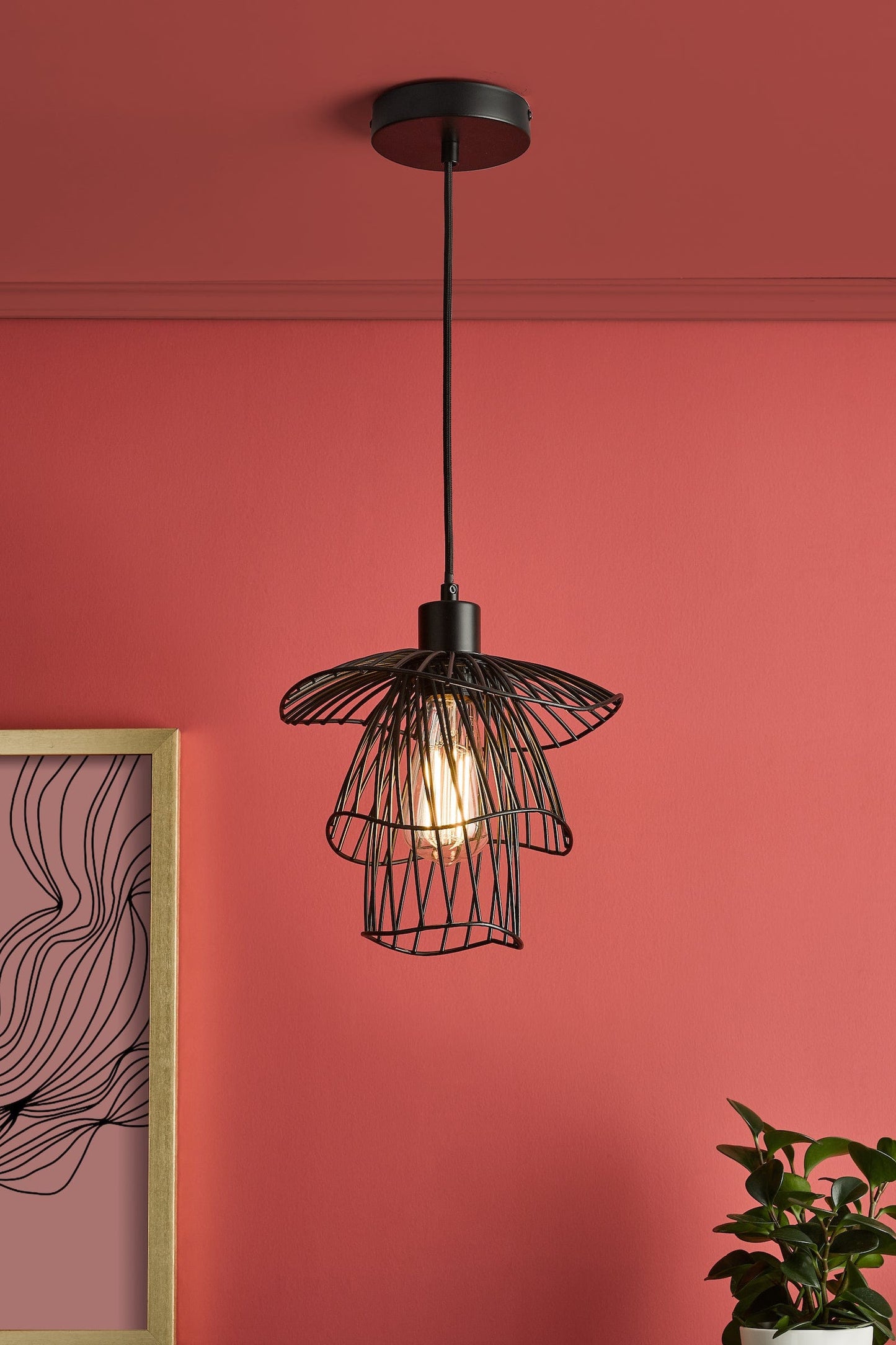 dar lighting Gonzalo Pendant Satin Black GON0122