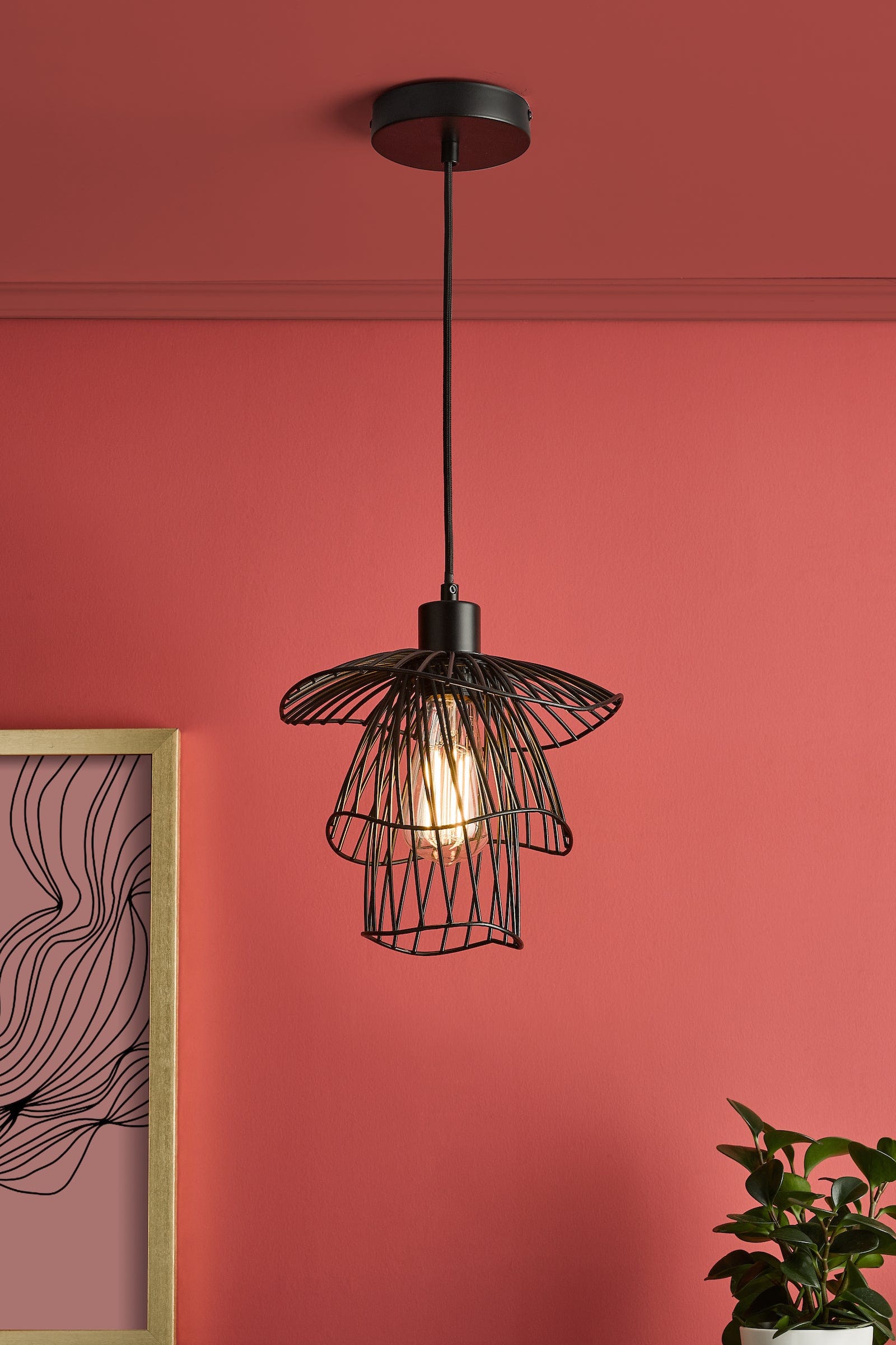 dar lighting Gonzalo Pendant Satin Black GON0122