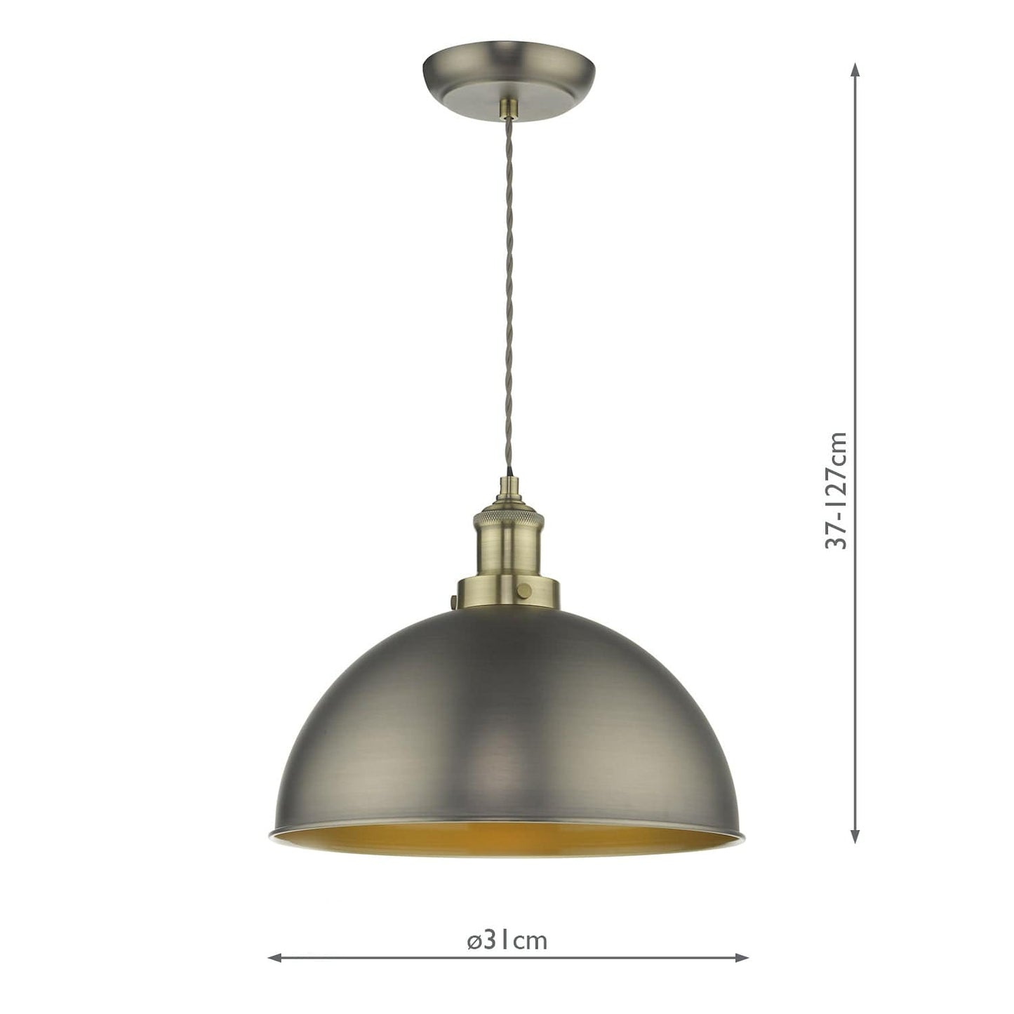 dar lighting Governor Pendant Antique Chrome Antique Brass GOV0161