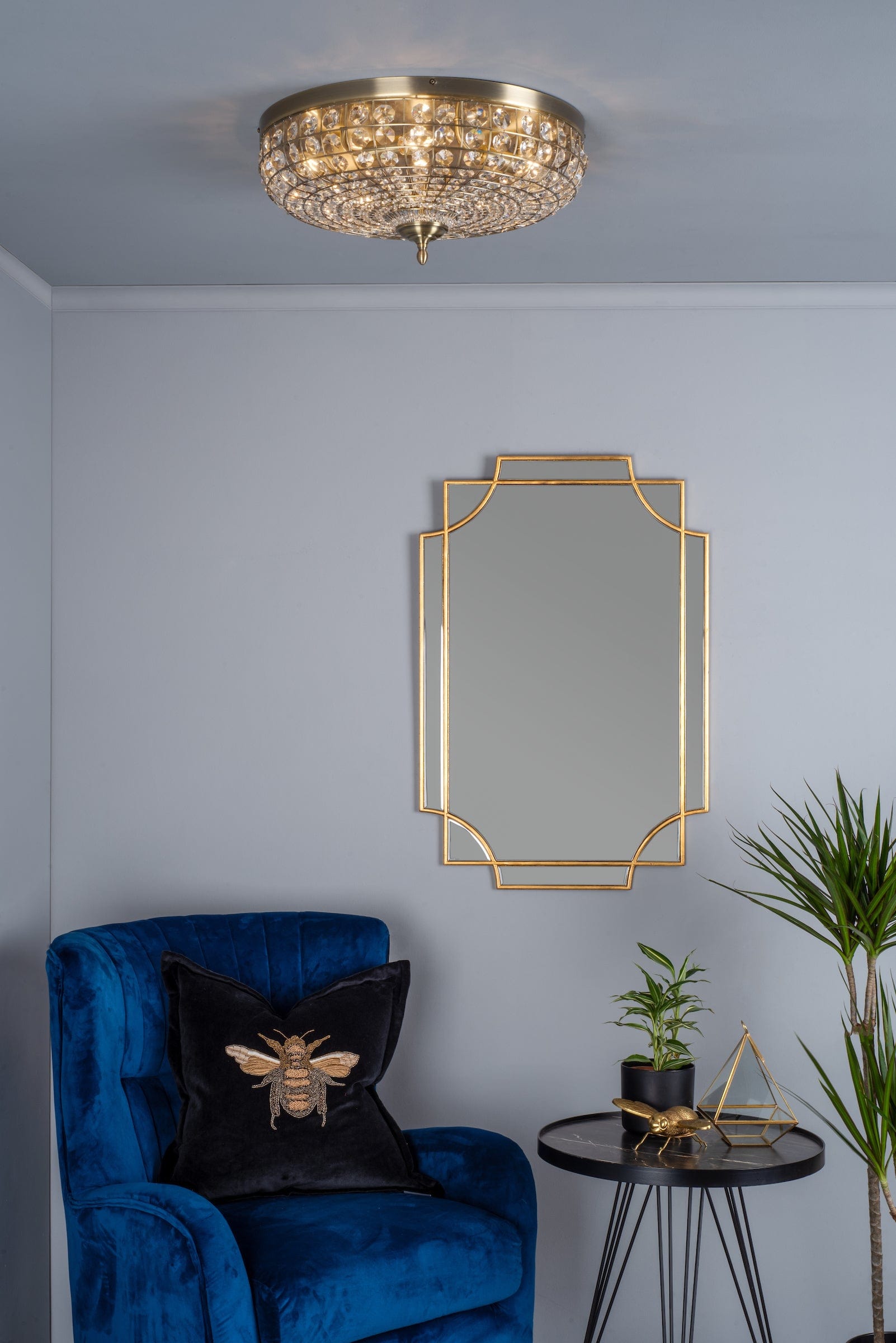 dar lighting Guapo Rectangle Gold Detail Mirror 90 x 60cm 002GUA9060