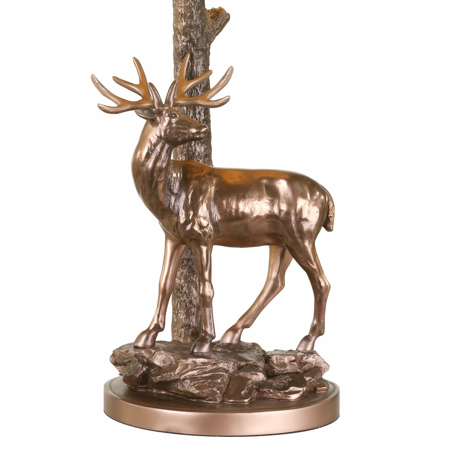 dar lighting Gulliver Deer Table Lamp in Aged Brass With Shade GUL5545-X