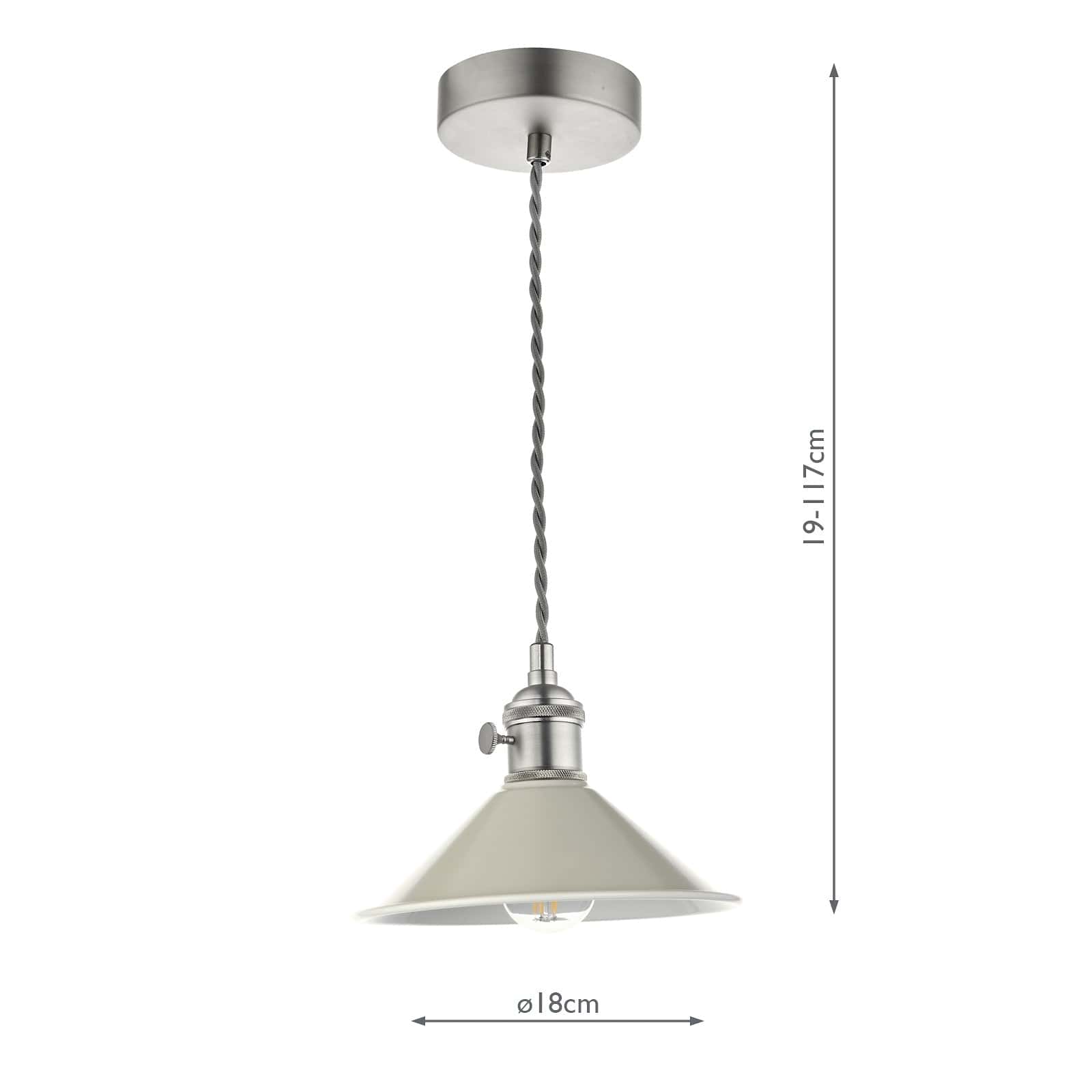 dar lighting Hadano 1 Light Pendant Antique Chrome With Cashmere Shade HAD0161-06