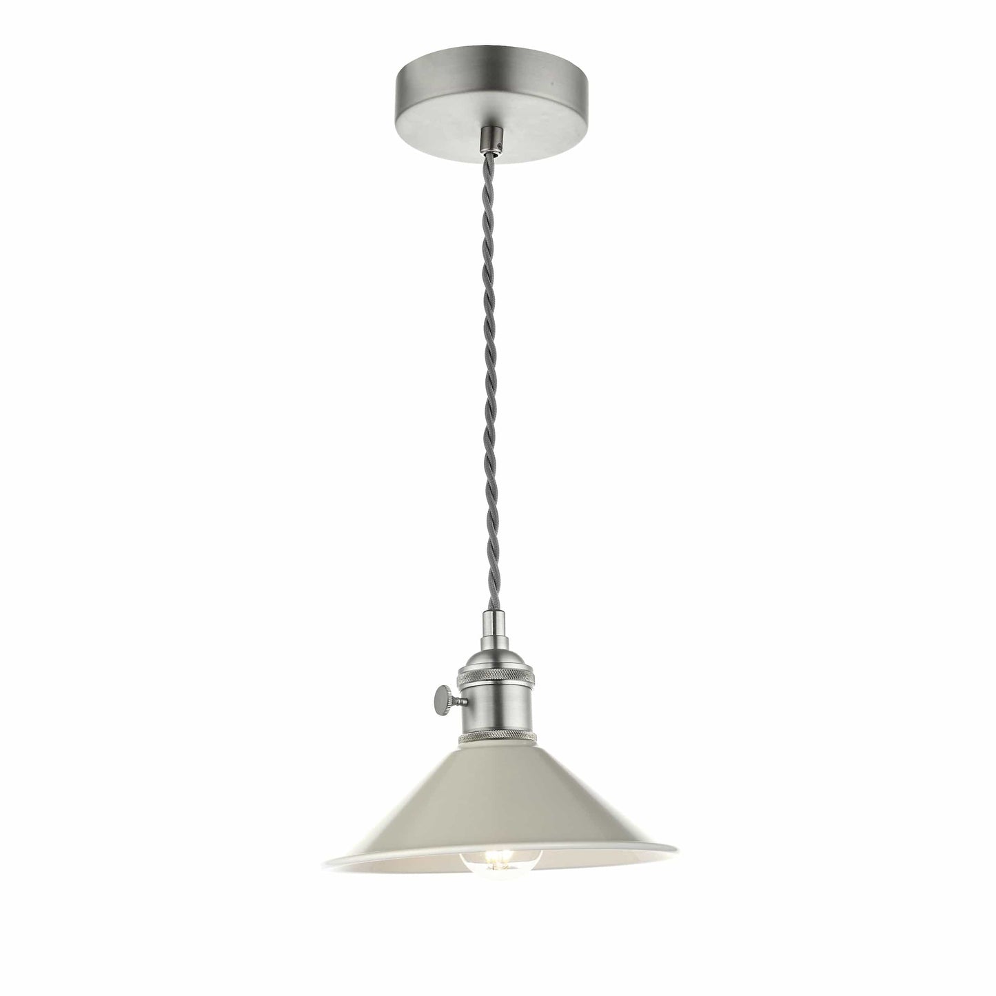 dar lighting Hadano 1 Light Pendant Antique Chrome With Cashmere Shade HAD0161-06