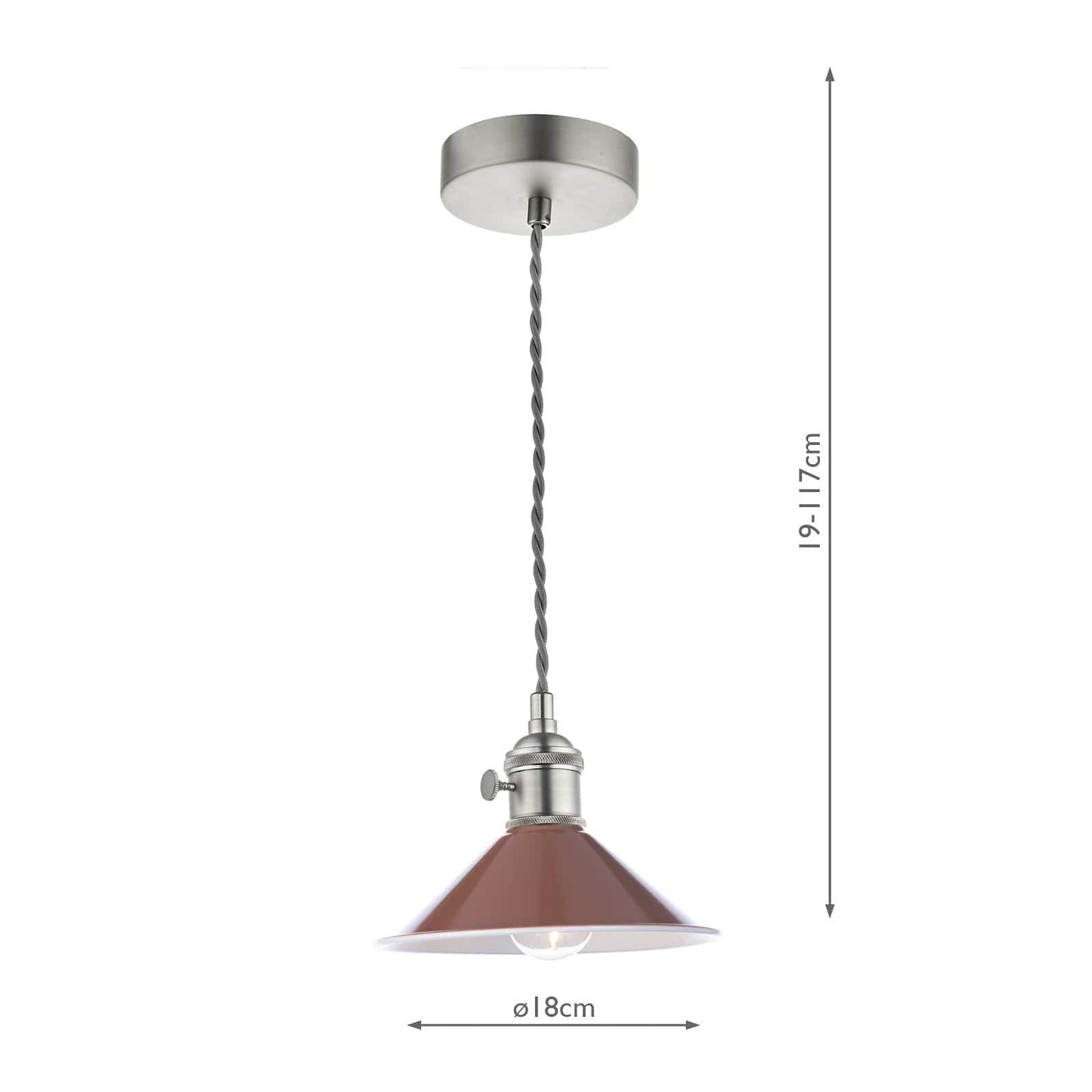 dar lighting Hadano 1 Light Pendant Antique Chrome With Umber Shade HAD0161-08