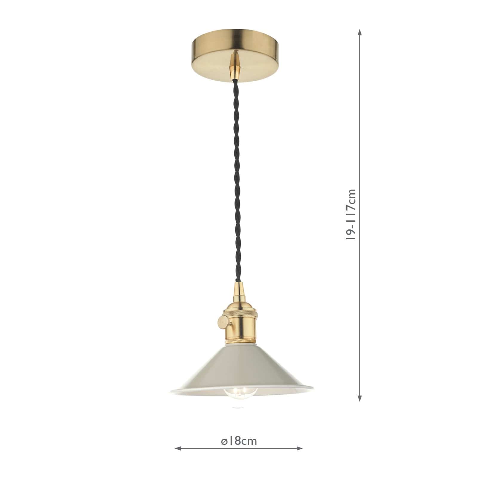 dar lighting Hadano 1 Light Pendant Natural Brass With Cashmere Shade HAD0140-06