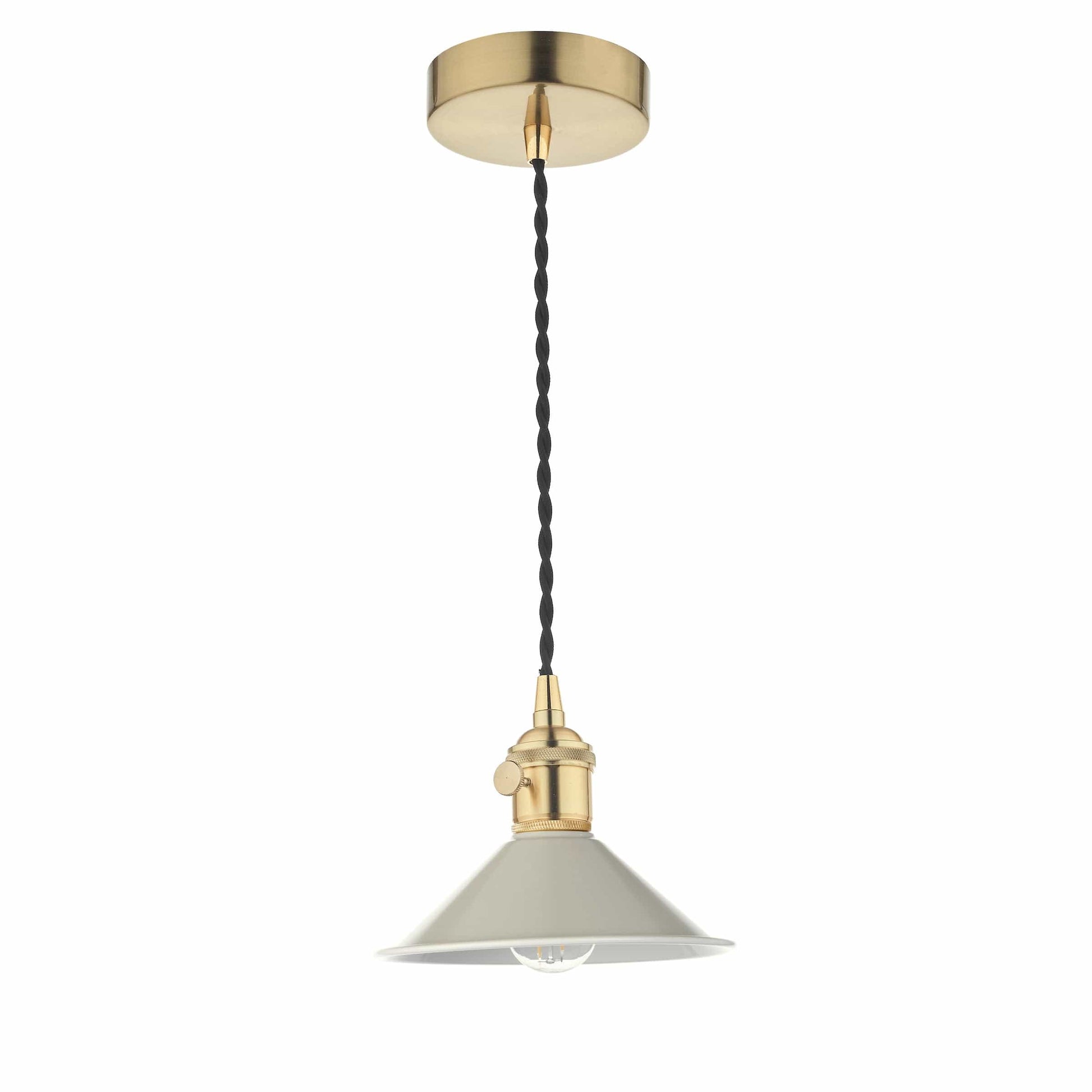 dar lighting Hadano 1 Light Pendant Natural Brass With Cashmere Shade HAD0140-06