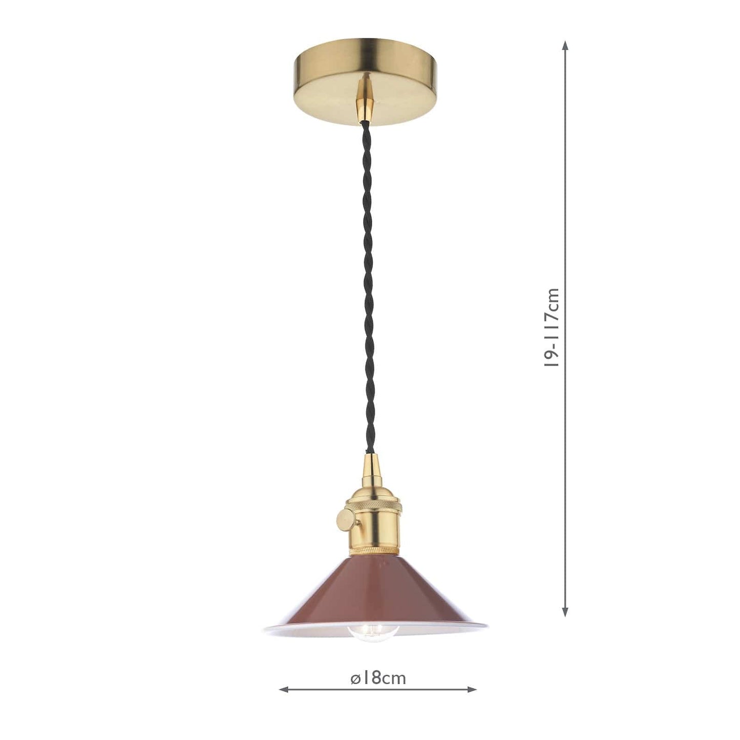 dar lighting Hadano 1 Light Pendant Natural Brass With Umber Shade HAD0140-08