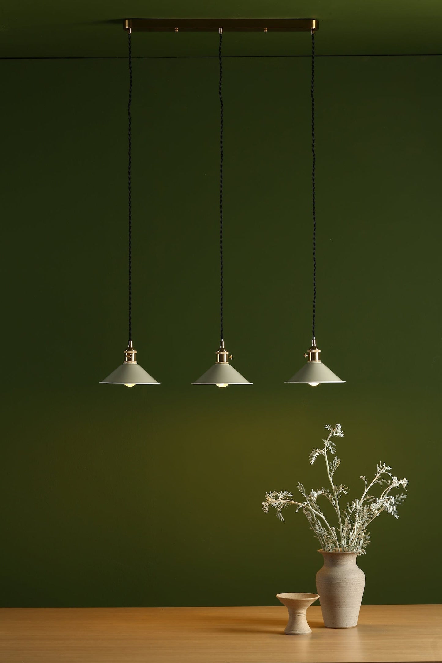 dar lighting Hadano 3 Light Brass Suspension With Cashmere Shades HAD3640-06