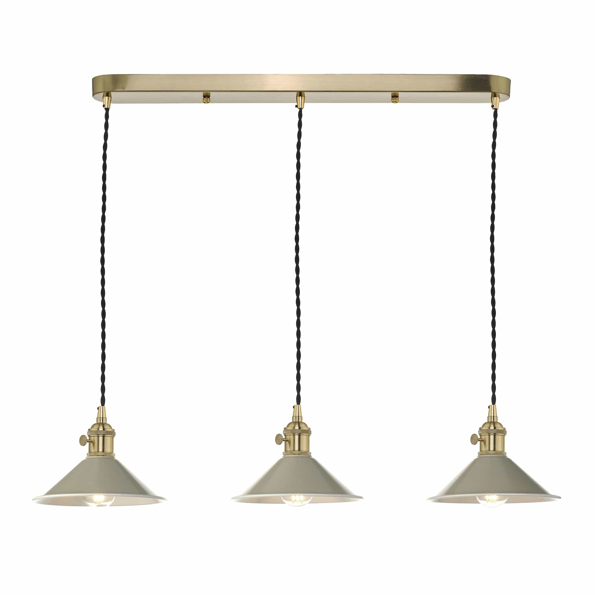 dar lighting Hadano 3 Light Brass Suspension With Cashmere Shades HAD3640-06