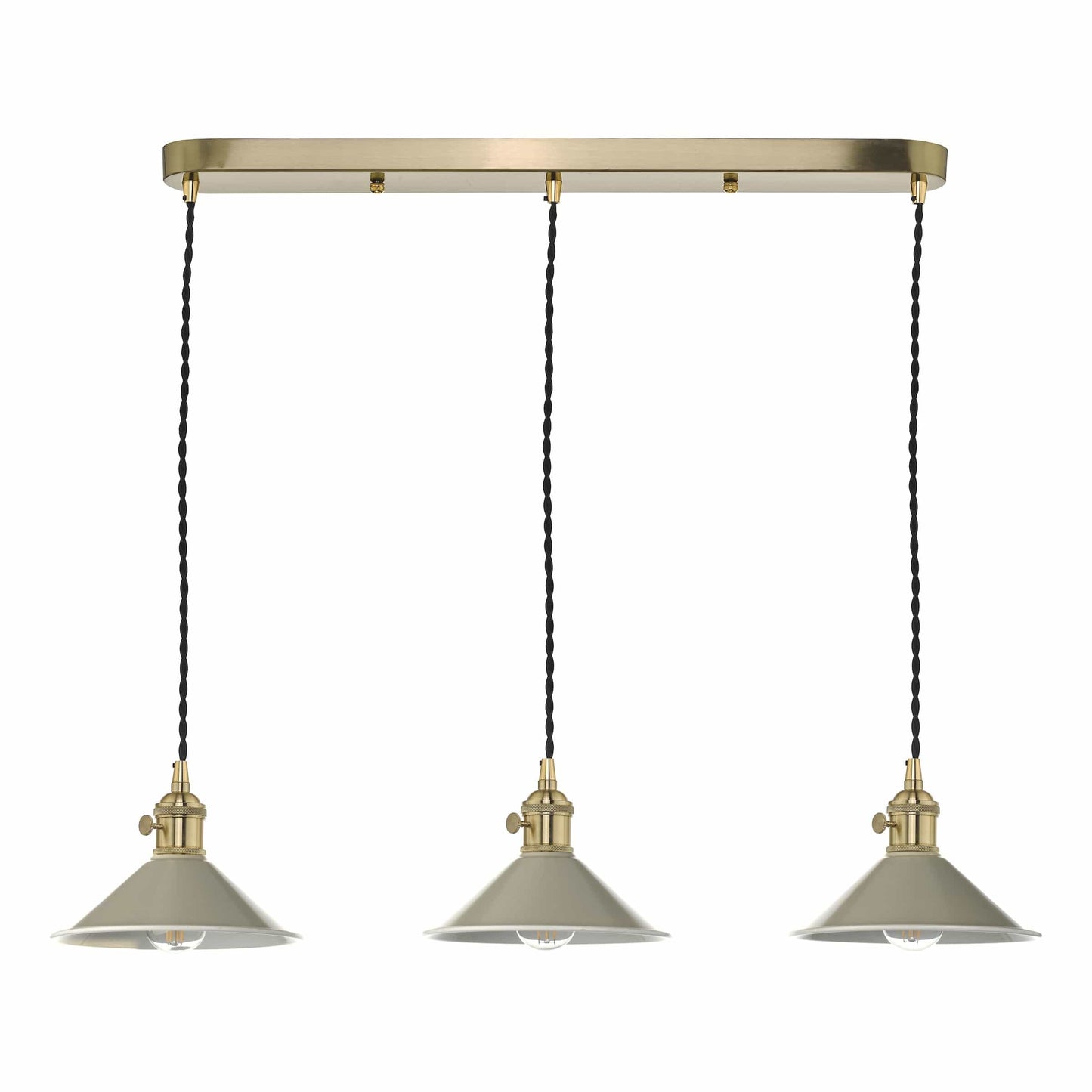 dar lighting Hadano 3 Light Brass Suspension With Cashmere Shades HAD3640-06