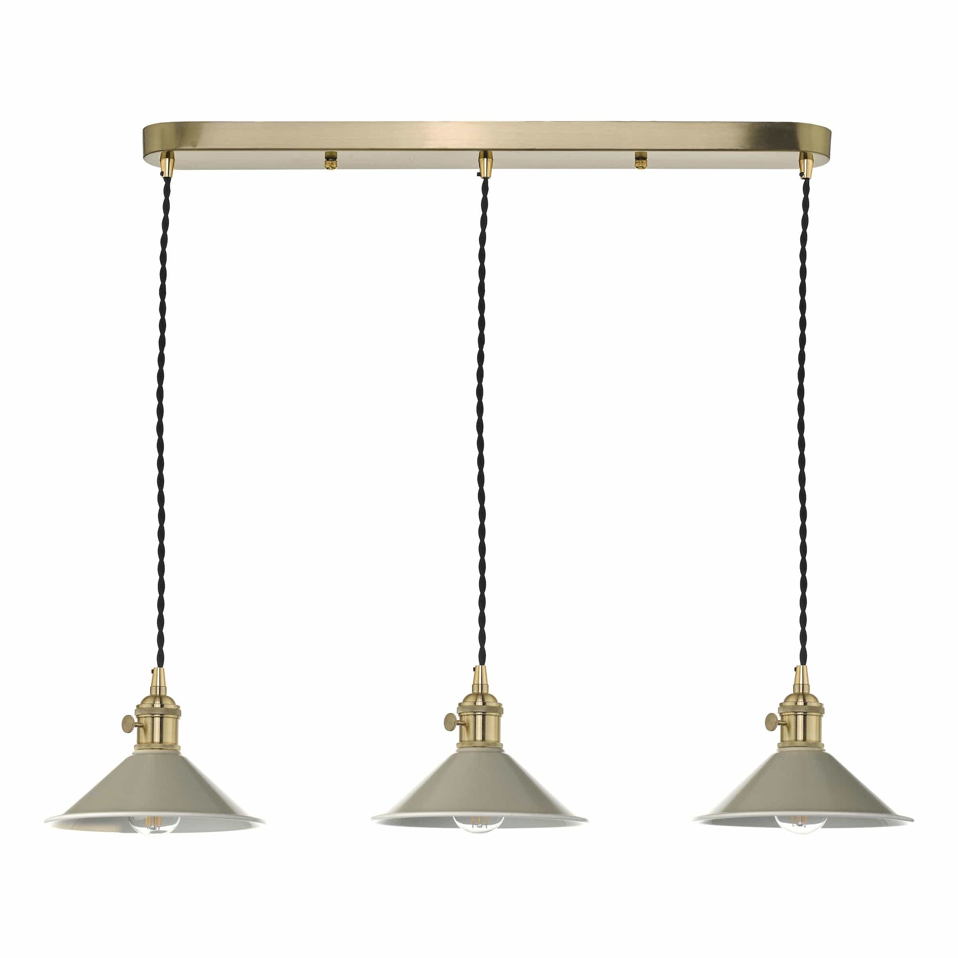 dar lighting Hadano 3 Light Brass Suspension With Cashmere Shades HAD3640-06