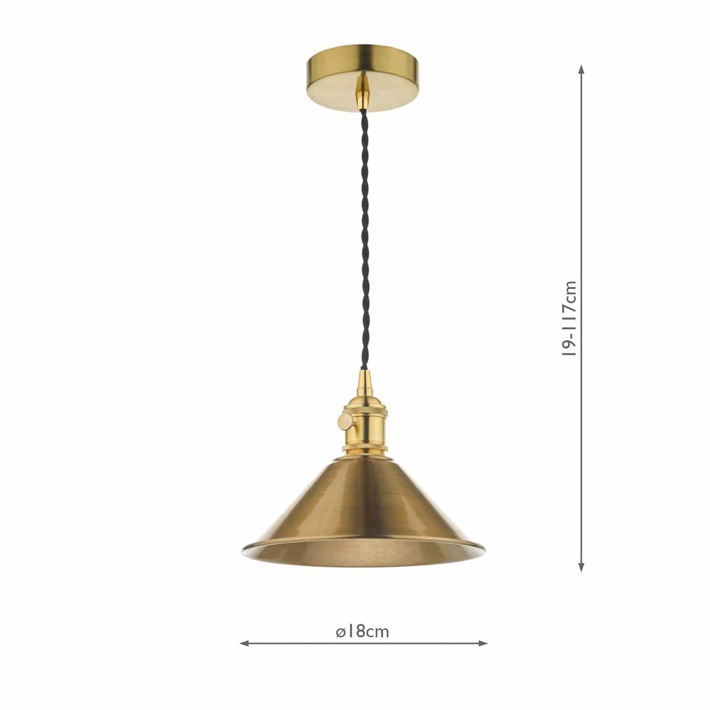 dar lighting Hadano Pendant Natural Brass With Aged Brass Shade HAD0140-01