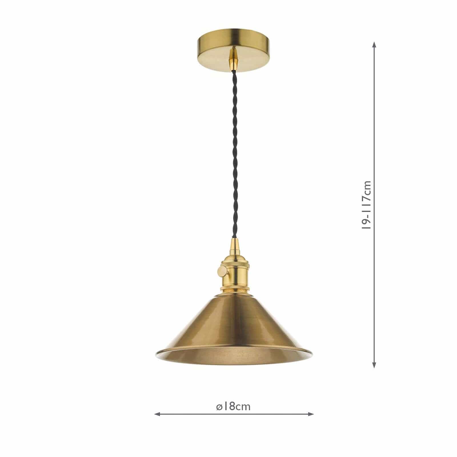 dar lighting Hadano Pendant Natural Brass With Aged Brass Shade HAD0140-01