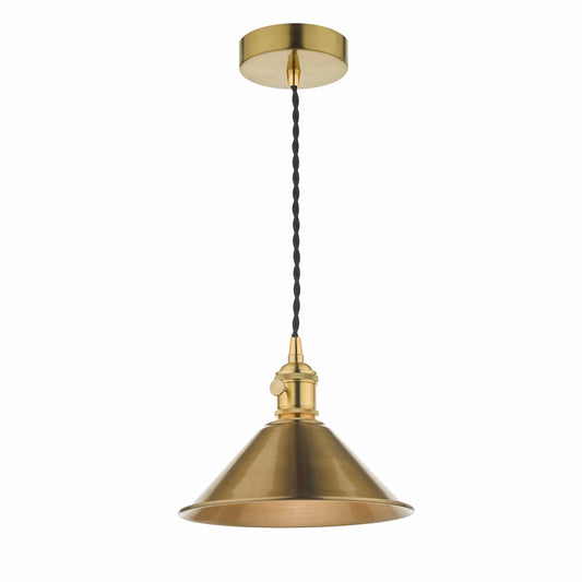 dar lighting Hadano Pendant Natural Brass With Aged Brass Shade HAD0140-01