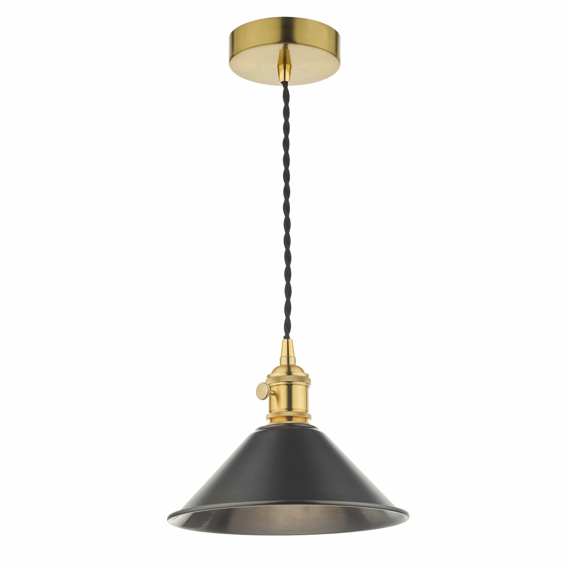 dar lighting Hadano Pendant Natural Brass With Antique Pewter Shade HAD0140-02